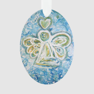 Golden Blue Angel Art Ornement de vacances