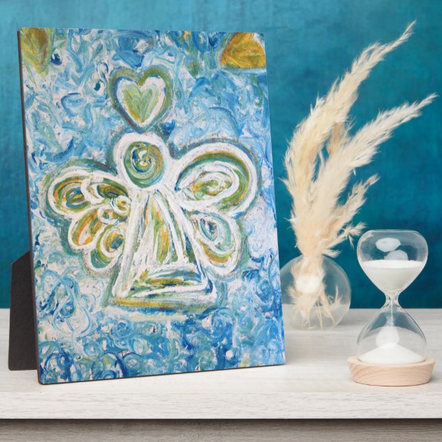 Golden Blue Angel Malerei Geschenk Fotoplatte (Seite)