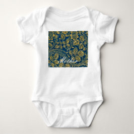 Golden Blue Baby Strampler