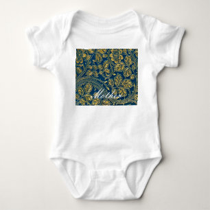 Golden Blue Baby Strampler