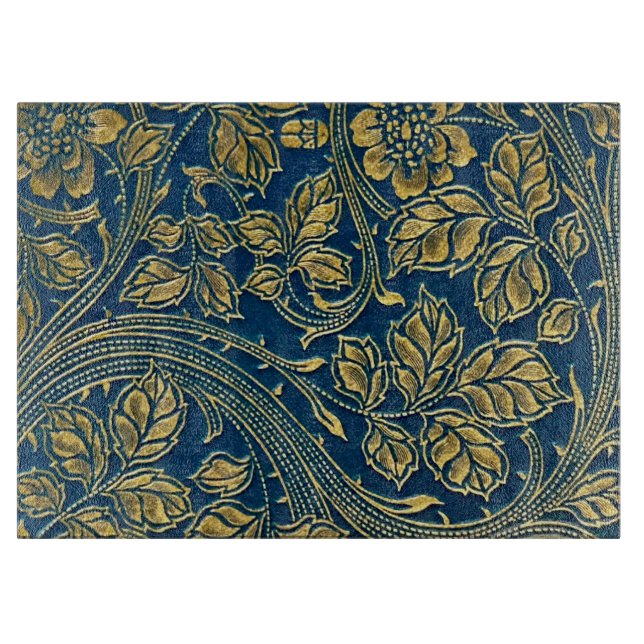 Golden Blue Elegance Cutting Board Schneidebrett (Vorderseite)