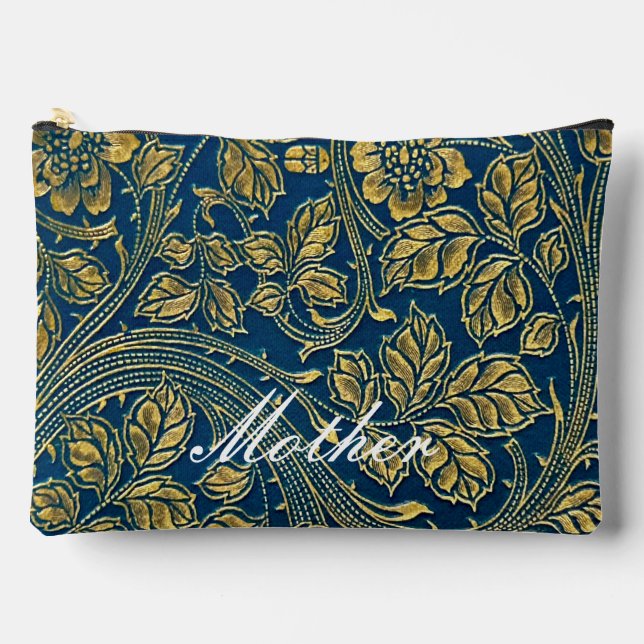 Golden Blue Elegance Print Cut Sac à coudre (Recto)