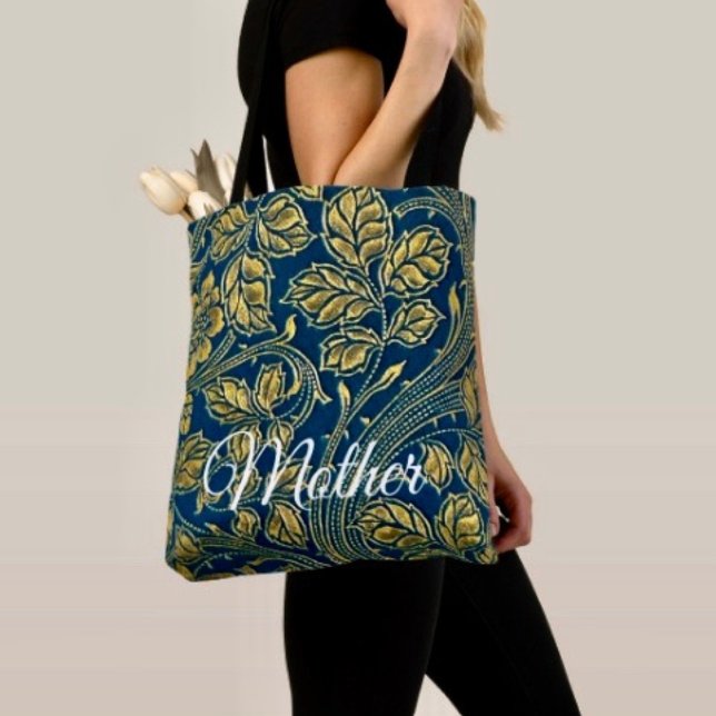Golden Blue Elegance  Tasche (Chic tote bag for Mom—perfect for errands, shopping, and showing love this Mother’s Day.)