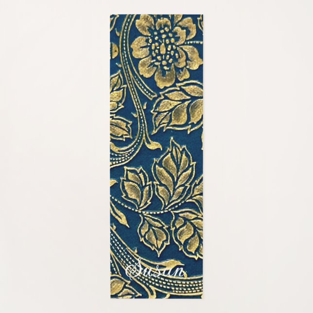 Golden Blue Elegance Yogamatte (Vorderseite)