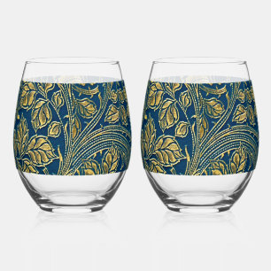 Golden Blue Eleganz    Weinglas Ohne Stiel