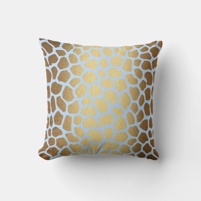 Golden Blue Giraffe Safari Skin Kissen (Vorderseite)