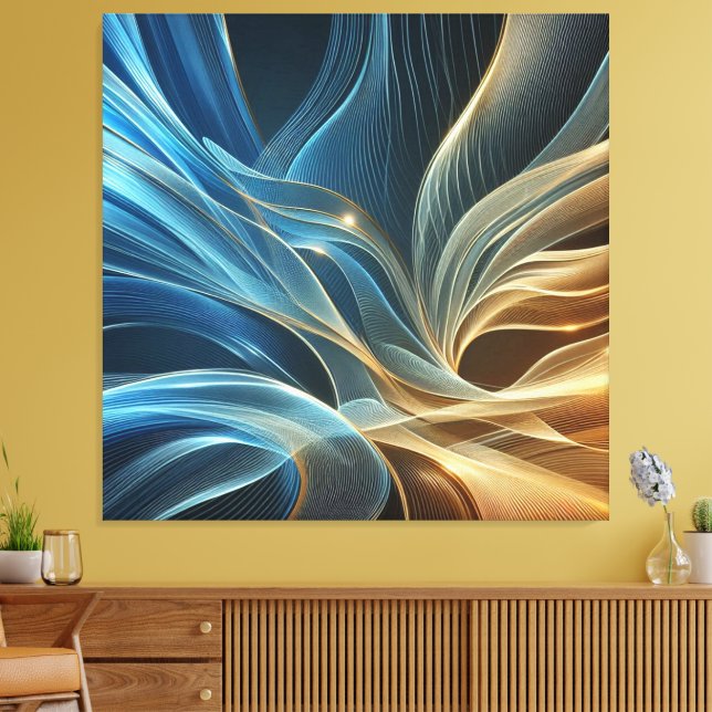 Golden Blue Leinwanddruck (Insitu (Wohnzimmer))