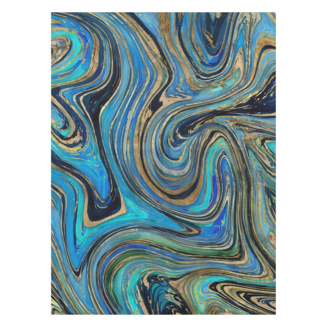 Golden Blue Marmor Tischdecke (Vorderseite)