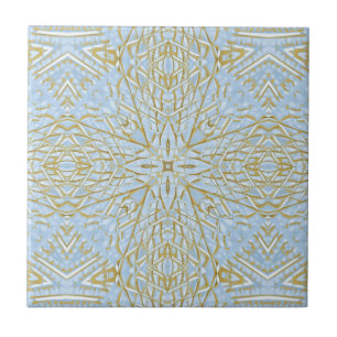 Golden Blue Stern geometrisches Design hell schön Fliese