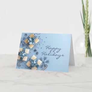 Golden Blue Weihnachts-Ornament Firmengrüße Feiertagskarte
