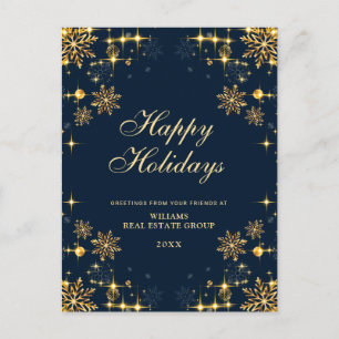 Golden Blue Weihnachts-Ornament Firmengrüße Feiertagspostkarte