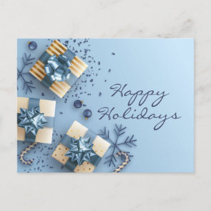 Golden Blue Weihnachts-Ornament Firmengrüße Feiertagspostkarte