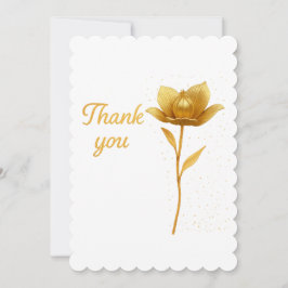 Golden Blume Flat Danke Karte