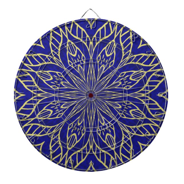 Golden Blume Mandala Dartscheibe (vorne)