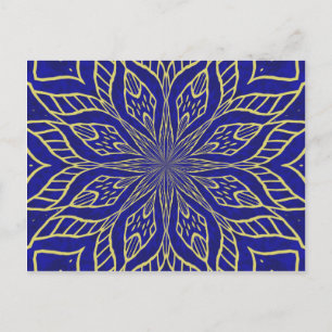 Golden Blume Mandala Postkarte