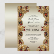 Golden Blume Red Gemstone Splendor Wedding