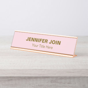 Golden Blush Schreibtisch Name Plakat Schreibtischnamensplakette