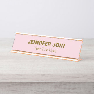 Golden Blush Schreibtisch Name Plakat Schreibtischnamensplakette