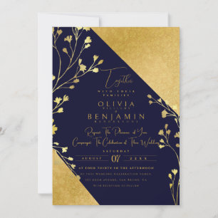 Golden Boho Blues Chic Fall alle auf einer Hochzei Einladung
