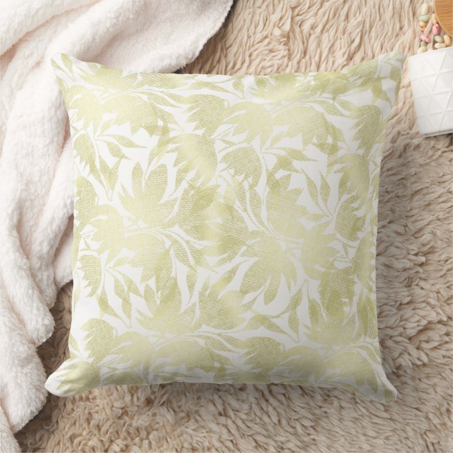 Golden Boho Floral Elegantes Muster Kissen (Decke)