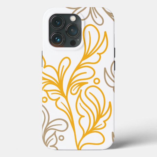 Golden Boho Leaf Design Case-Mate iPhone Hülle (Rückseite)