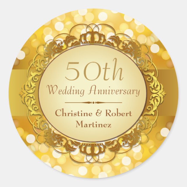 Golden Bokeh Sticker zum 50. Jubiläum (Vorderseite)