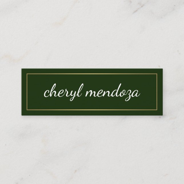 Golden Border Curry Text Mini Visitenkarte (Vorderseite)