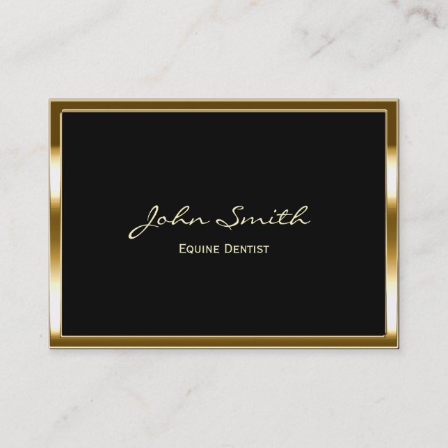 Golden Border Equine Dentin Business Card Visitenkarte (Vorderseite)