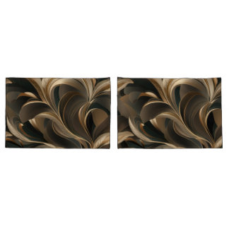 Golden Botanical Flow Elegant Kissenbezug