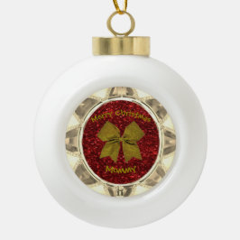 Golden Bow Keramik Kugel-Ornament