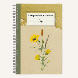 Golden Bowl Mariposa Blume Personalisiert Comp Notizbuch