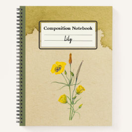 Golden Bowl Mariposa Blume Personalisiert Comp Notizbuch