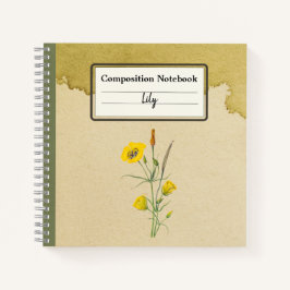 Golden Bowl Mariposa Blume Personalisiert Comp Notizbuch