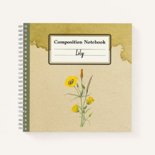 Golden Bowl Mariposa Blume Personalisiert Comp Notizbuch
