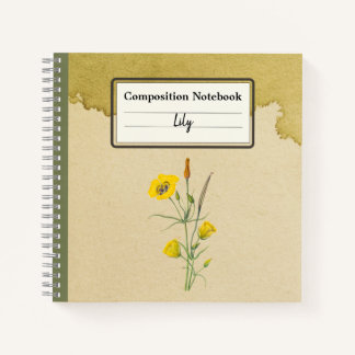 Golden Bowl Mariposa Blume Personalisiert Comp Notizbuch