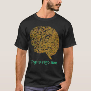 Golden Brain Ich denke, daher bin ich Philosopher T-Shirt