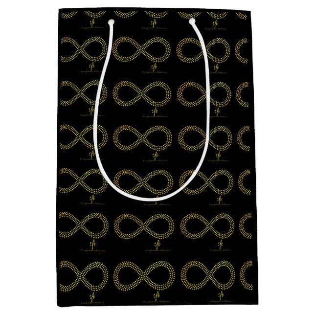 Golden Brass Infinity Hearts Mittlere Geschenktüte (Vorderseite)