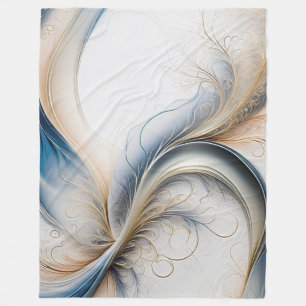 Golden Breeze Sanfte Blaue und Goldene Fließende K Fleecedecke