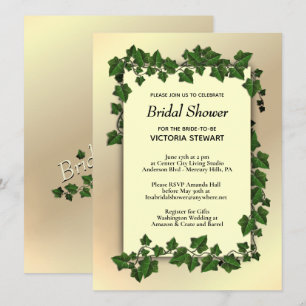 Golden Bridal Dusche Einladung Geschenkkartei