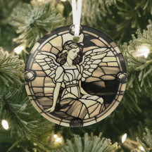Golden Bronze Angel Glasfenster