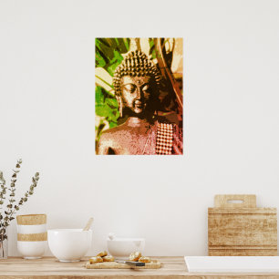 Golden Bronze Buddha Meditationskunstposter – Zen Poster