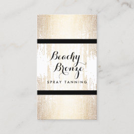 Golden Bronze Confetti Dots Spray Tanning Salon Visitenkarte