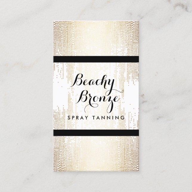 Golden Bronze Confetti Dots Spray Tanning Salon Visitenkarte (Vorderseite)