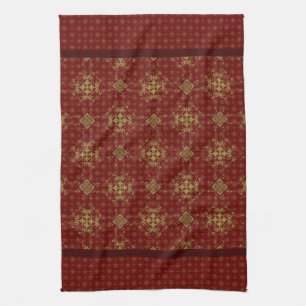 Golden Bronze Diamond Burning Pattern Geschirrtuch