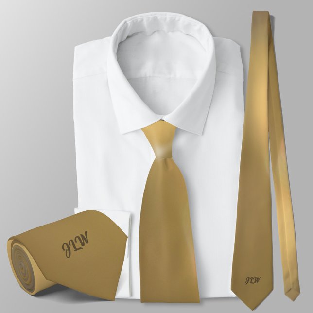 Golden Bronze mit Initials Neck Tie Krawatte (Von Creator hochgeladen)