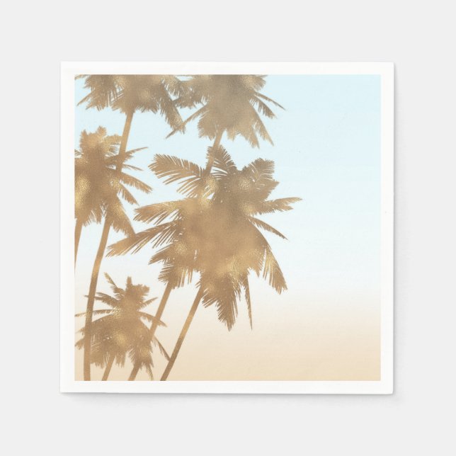 Golden Bronze Palms Beach Ombre Palmen Chic Serviette (Vorderseite)