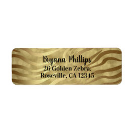 Golden Bronze Zebra Print Jungle Safari Glam