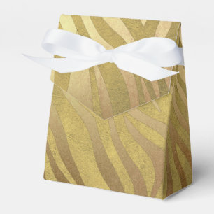 Golden Bronze Zebra Print Jungle Safari Glam Geschenkschachtel