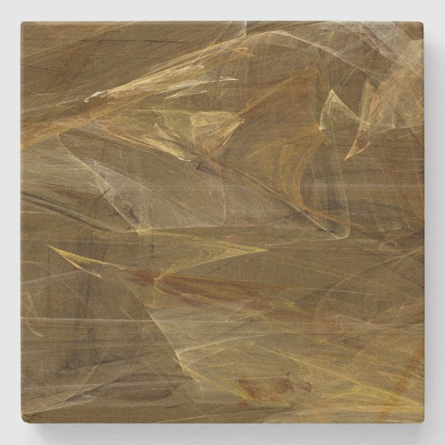 Golden Brown Abstrakt Fraktal Untersetzer (Vorderseite)
