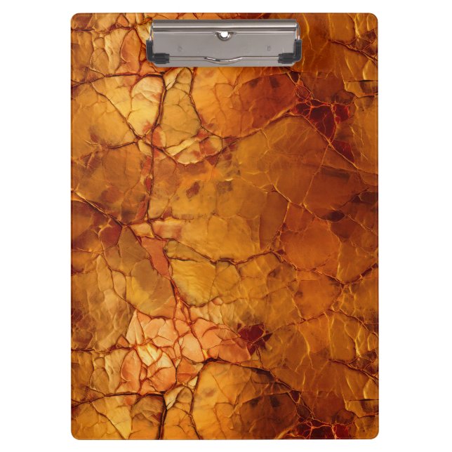 Golden Brown Cracked Textures Klemmbrett (Vorderseite)